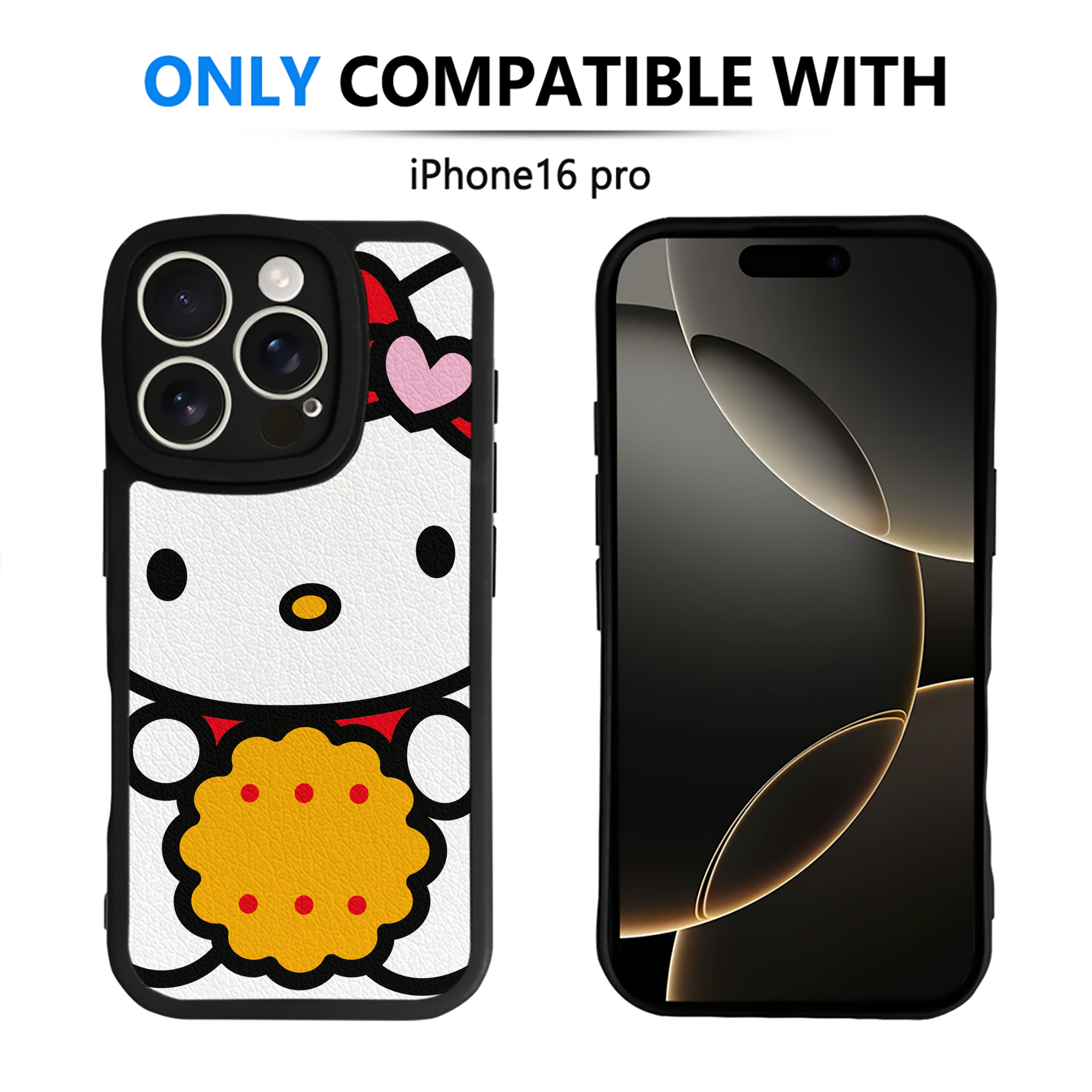 （画像用） Hello Kitty ハローキティ 【iPhone 16シリーズ対応】シリコンスマホケース（レザー調） 材質：シリコン